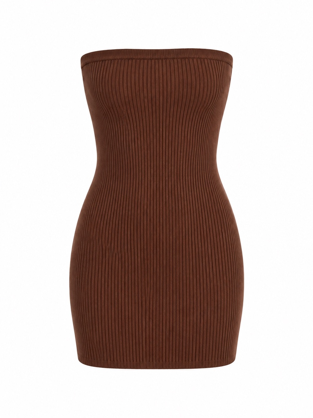Babaton Cocoa Ribbed Pencil Dress - Picture 1 of 4